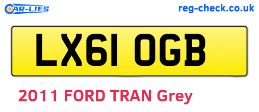 LX61OGB are the vehicle registration plates.