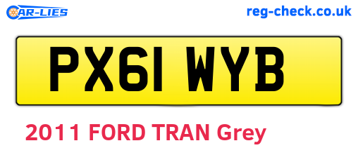 PX61WYB are the vehicle registration plates.