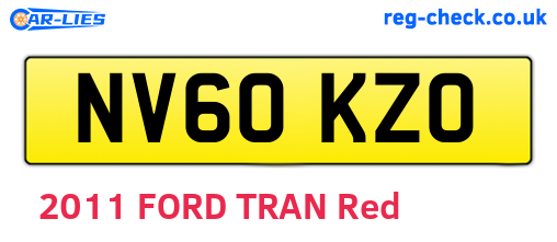 NV60KZO are the vehicle registration plates.