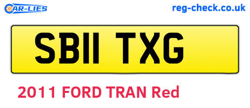 SB11TXG are the vehicle registration plates.
