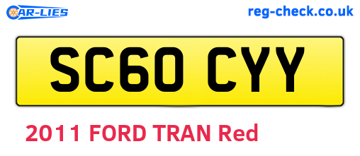 SC60CYY are the vehicle registration plates.