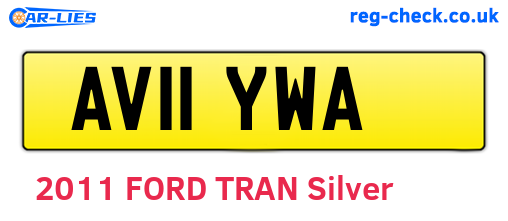 AV11YWA are the vehicle registration plates.