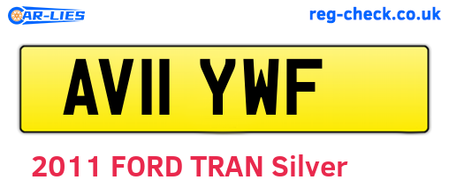 AV11YWF are the vehicle registration plates.