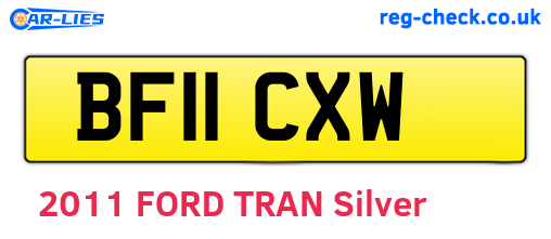 BF11CXW are the vehicle registration plates.