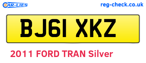 BJ61XKZ are the vehicle registration plates.