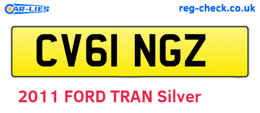 CV61NGZ are the vehicle registration plates.