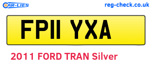 FP11YXA are the vehicle registration plates.