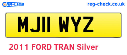 MJ11WYZ are the vehicle registration plates.