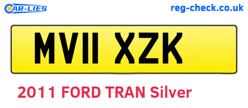 MV11XZK are the vehicle registration plates.