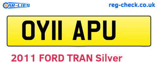 OY11APU are the vehicle registration plates.