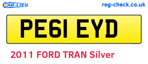 PE61EYD are the vehicle registration plates.
