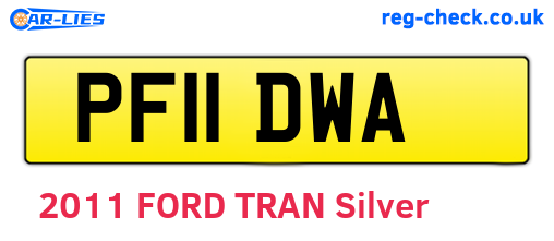 PF11DWA are the vehicle registration plates.
