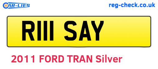 R111SAY are the vehicle registration plates.