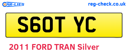S60TYC are the vehicle registration plates.