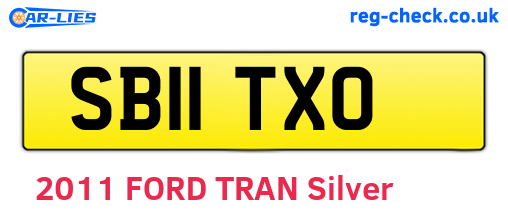 SB11TXO are the vehicle registration plates.