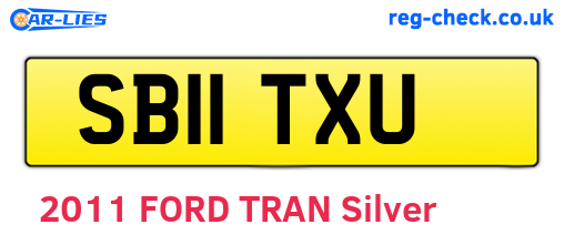 SB11TXU are the vehicle registration plates.