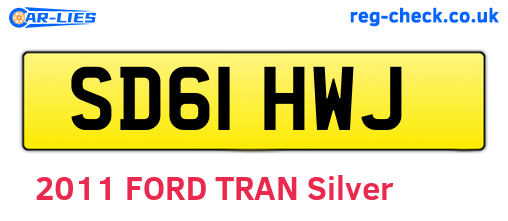 SD61HWJ are the vehicle registration plates.