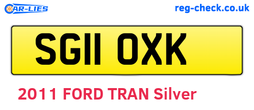 SG11OXK are the vehicle registration plates.