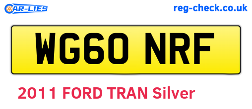 WG60NRF are the vehicle registration plates.