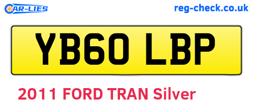 YB60LBP are the vehicle registration plates.