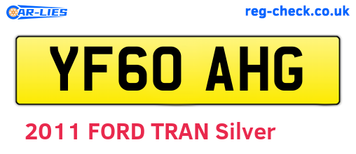 YF60AHG are the vehicle registration plates.