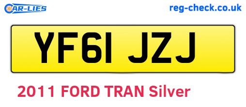 YF61JZJ are the vehicle registration plates.
