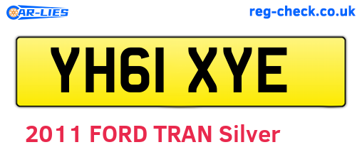 YH61XYE are the vehicle registration plates.