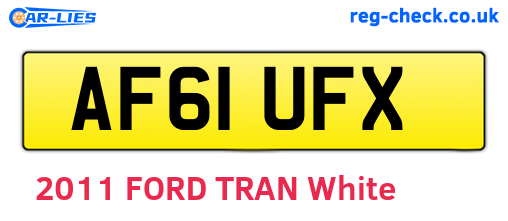 AF61UFX are the vehicle registration plates.
