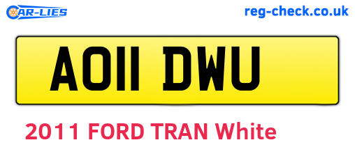 AO11DWU are the vehicle registration plates.