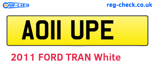 AO11UPE are the vehicle registration plates.