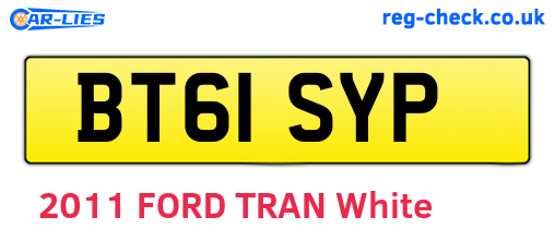 BT61SYP are the vehicle registration plates.