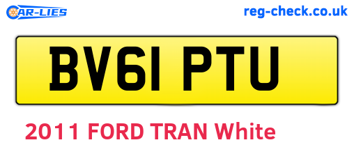BV61PTU are the vehicle registration plates.