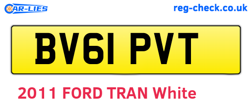 BV61PVT are the vehicle registration plates.