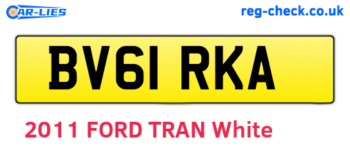 BV61RKA are the vehicle registration plates.