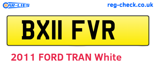 BX11FVR are the vehicle registration plates.