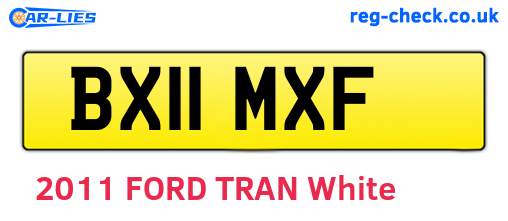 BX11MXF are the vehicle registration plates.