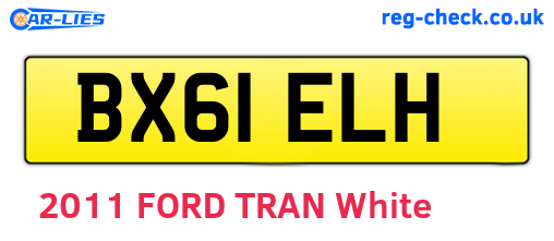 BX61ELH are the vehicle registration plates.