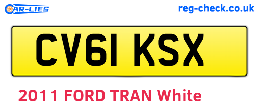 CV61KSX are the vehicle registration plates.