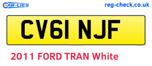 CV61NJF are the vehicle registration plates.