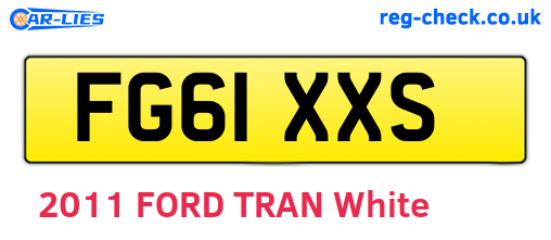 FG61XXS are the vehicle registration plates.