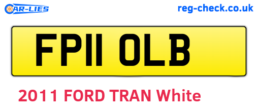 FP11OLB are the vehicle registration plates.