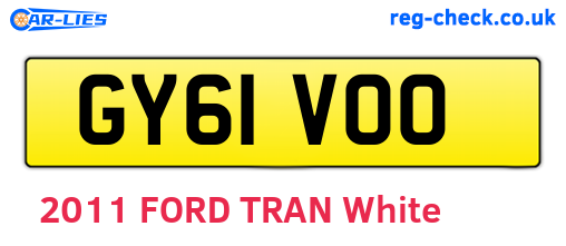 GY61VOO are the vehicle registration plates.