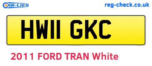 HW11GKC are the vehicle registration plates.