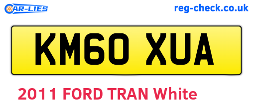 KM60XUA are the vehicle registration plates.