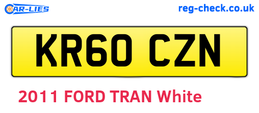 KR60CZN are the vehicle registration plates.