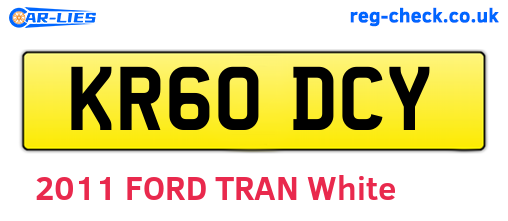 KR60DCY are the vehicle registration plates.