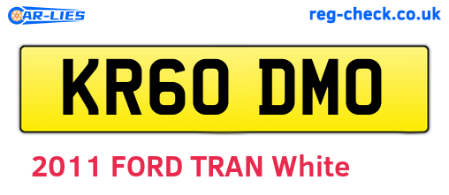 KR60DMO are the vehicle registration plates.