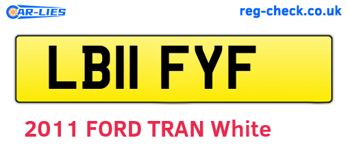 LB11FYF are the vehicle registration plates.