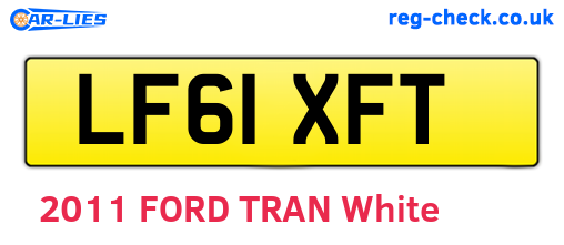 LF61XFT are the vehicle registration plates.
