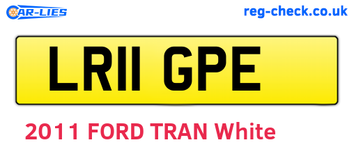 LR11GPE are the vehicle registration plates.